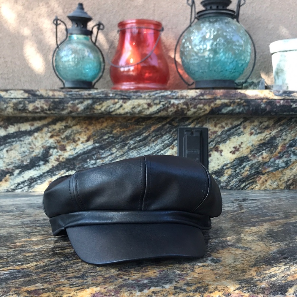 Leather Paperboy Hat